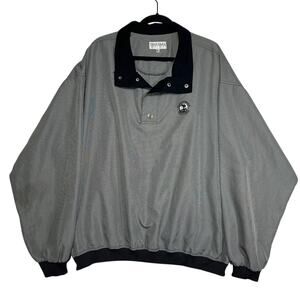 Tehama Men's Golf Windbreaker Pullover Jacket Pebble Beach Gray Houndstooth XXL